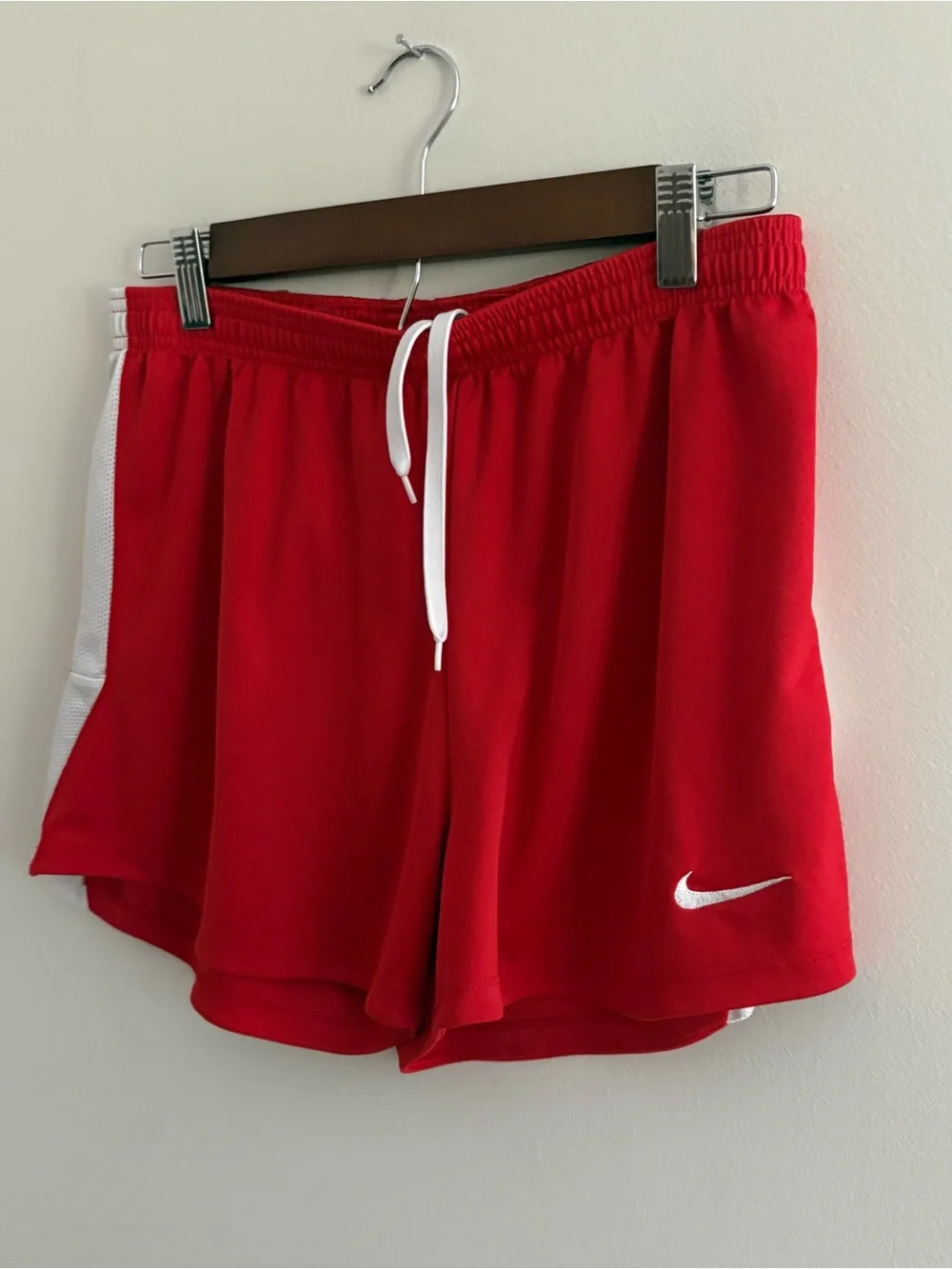 Nike Women’s Red Athletic Gym Shorts Workout Running Measures 26”